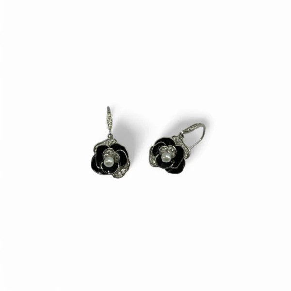 Black Rose Earrings - Image 2