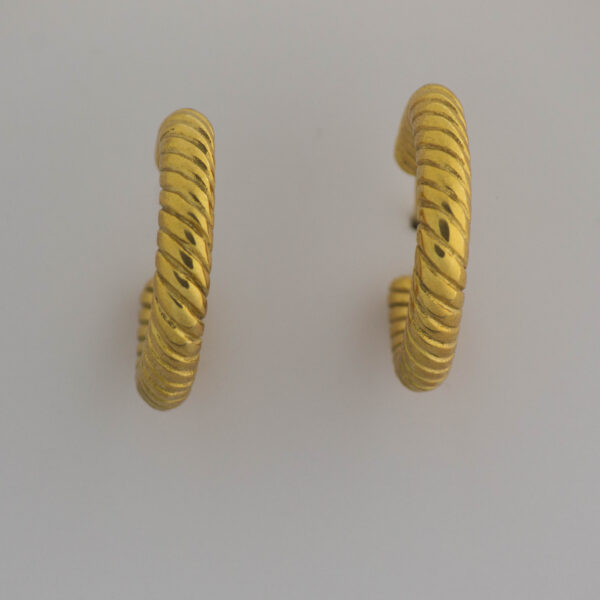 Gold Braided Square Hoops