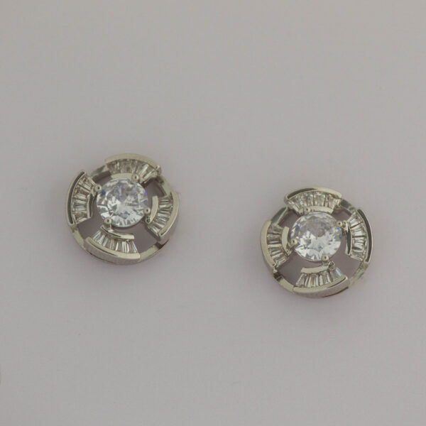 Silver Radiant Diamond Studs