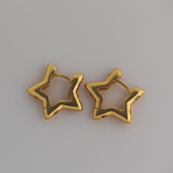 Star-Studded Gold Hoops