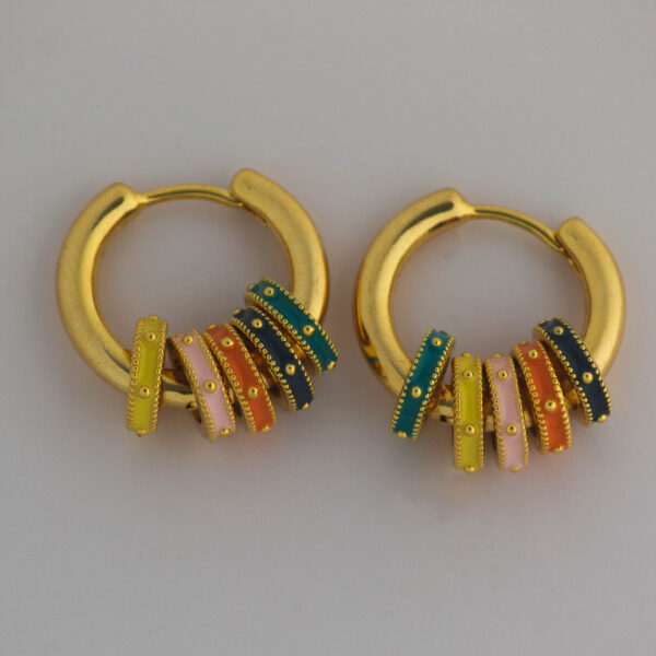 Elegant Gold Multi-Color Hoops